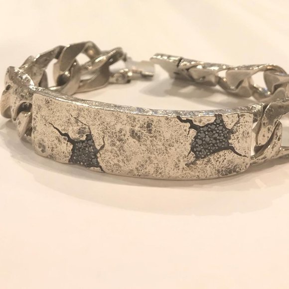 John Varvatos, ID Bracelet with Black Diamonds - Picture 2 of 2